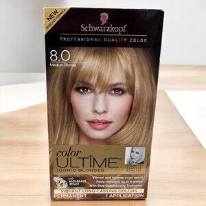 Schwarzkopf 8.0 Medium Blonde Vibrant Long Lasting Color Permanent New